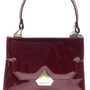 Raffinato Italy patent leather burgundy handbag
